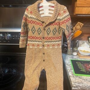 Carter's Brown Patterned Knit Footie